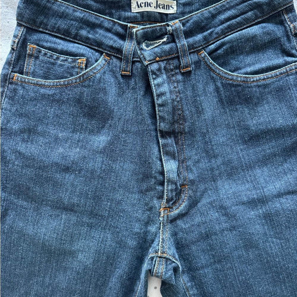 Acne Dark Blue Straight Leg Jeans